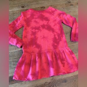 Splendid Tie Die Red/Pink Long sleeve T-Shirt Dress size 6X girls